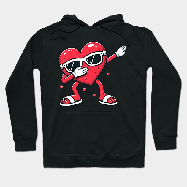 Dabbing Heart Funny Gifts Valentines Day Hoodie by BoukMa